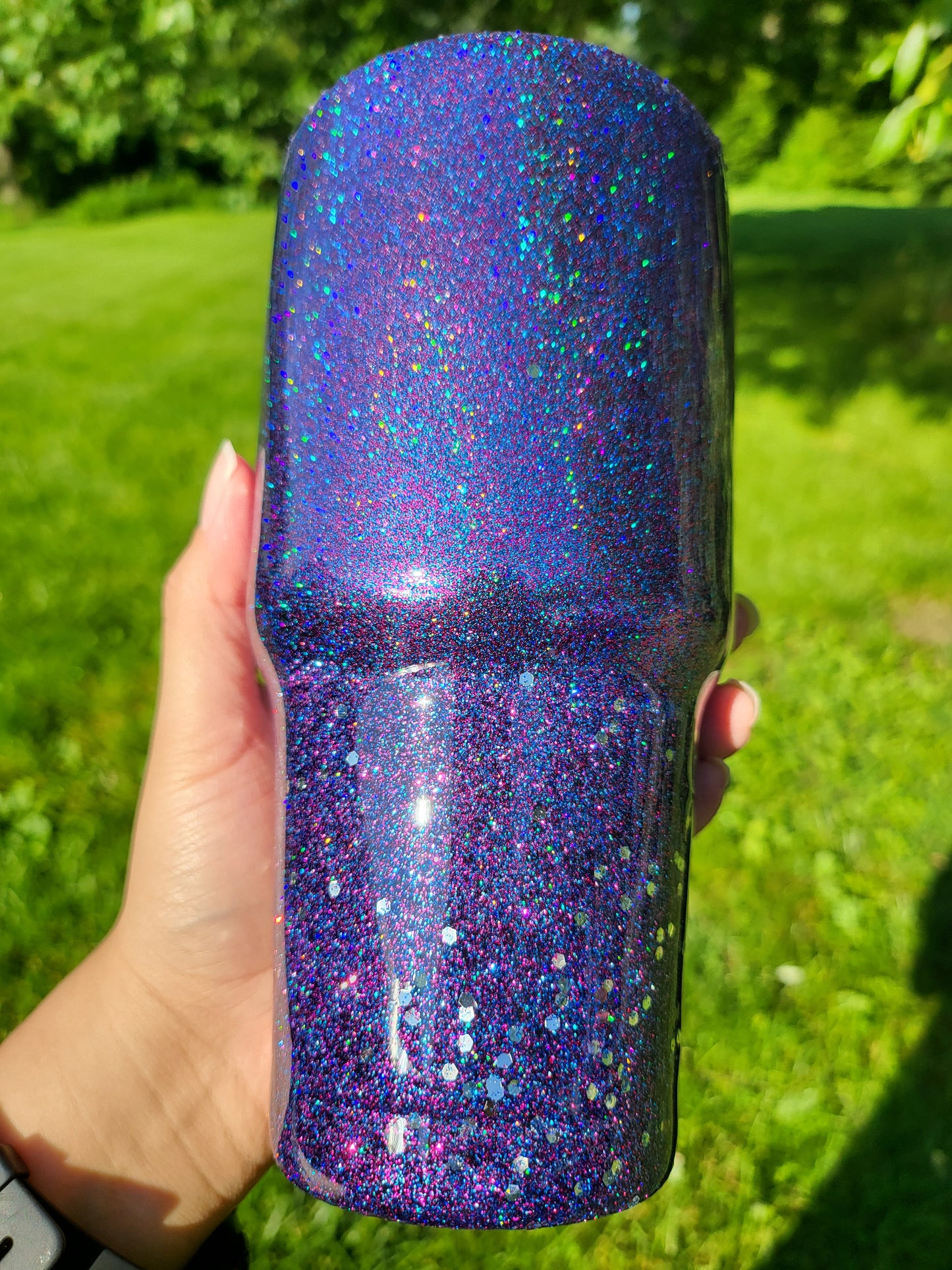 Live Hydro Dip Glitter Base - 30oz Standard Tumbler (Half Burnished Half Glittered)