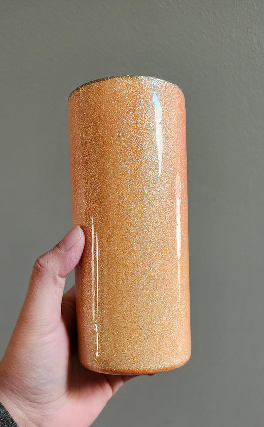 15 oz Can Koozie - Glittered (Orange)